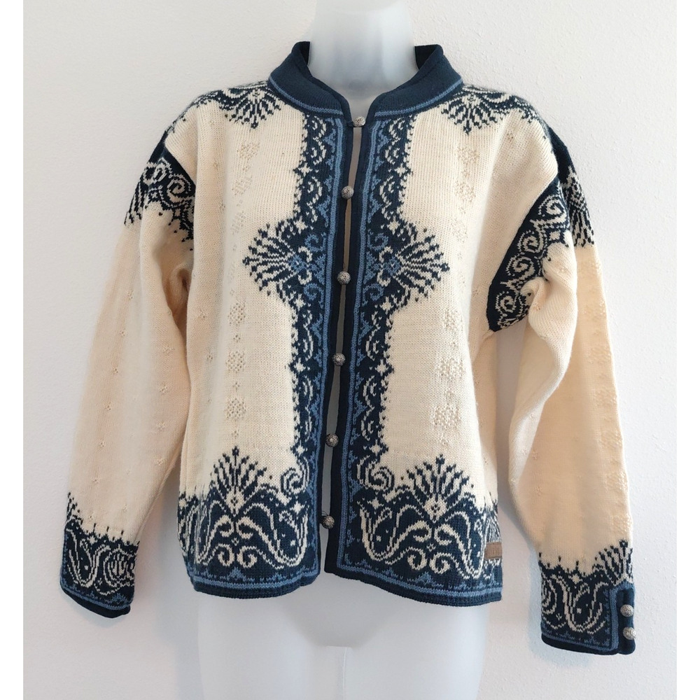 Dale Of Norway Casual Collection 100% Wool Fair Isle Cardigan Sweater Womens M